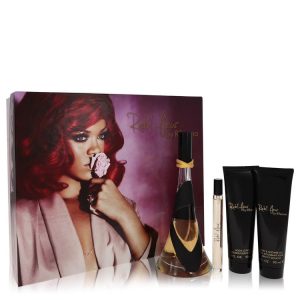 Rihanna Gift Set -- 3.4 oz Eau De Parfum Spray + 3 oz Body Lotion + 3 oz Shower Gel + .34 oz Mini EDP Spray for Women