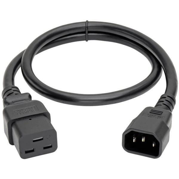 Eaton Tripp Lite Series Power Cord, C19 to C14 - Heavy-Duty, 15A, 250V, 14 AWG, 2 ft. (0.61 m), Black - Image 2