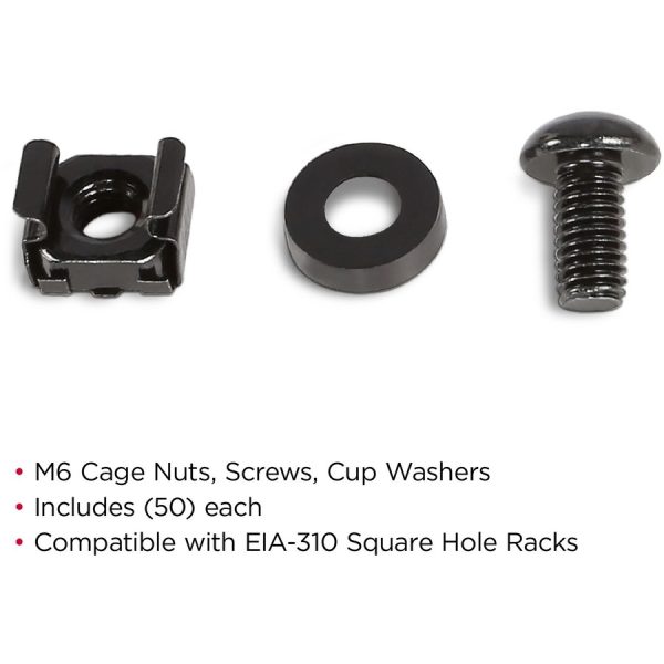 CyberPower CRA60001 (50) Pack M6 Cage Nut and Screw Kit - Image 2