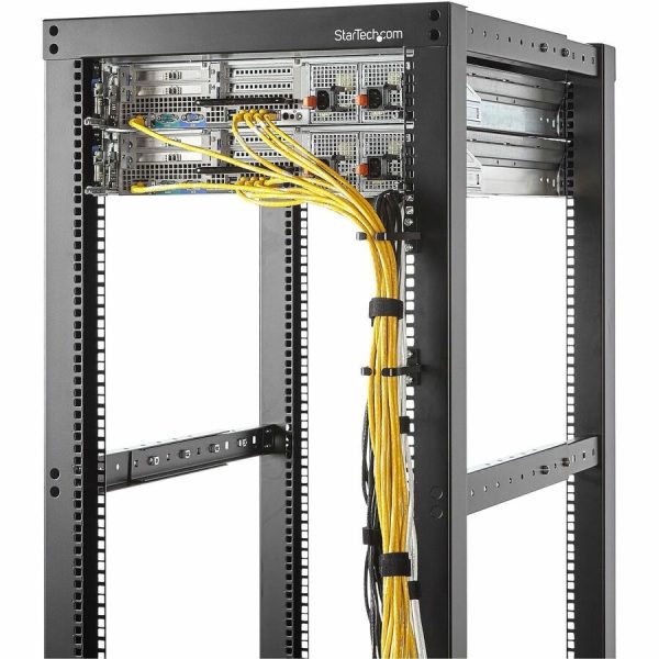StarTech.com 5-Pack 1U Vertical Cable Management D-Ring Hooks, Server Rack Cable Management, Cable Manager, Network Rack Wire Organizers - Image 3