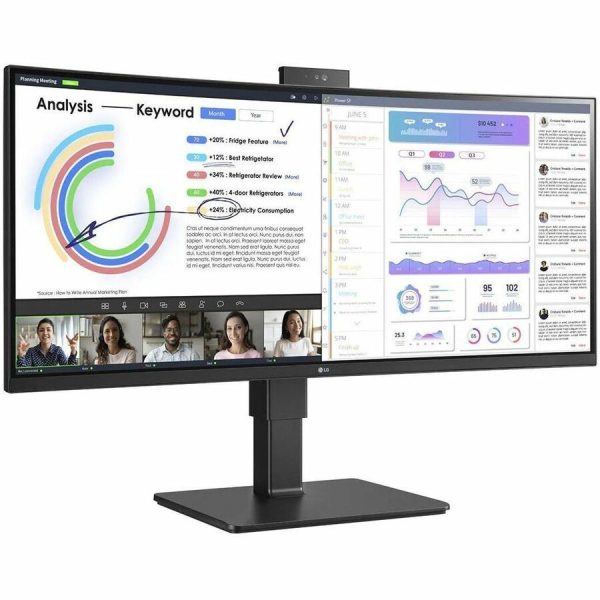 LG Ultrawide 34BQ77QC-B 34" Class Webcam WQHD Curved Screen LCD Monitor - 21:9 - Textured Black - Image 6