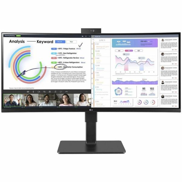 LG Ultrawide 34BQ77QC-B 34" Class Webcam WQHD Curved Screen LCD Monitor - 21:9 - Textured Black - Image 9