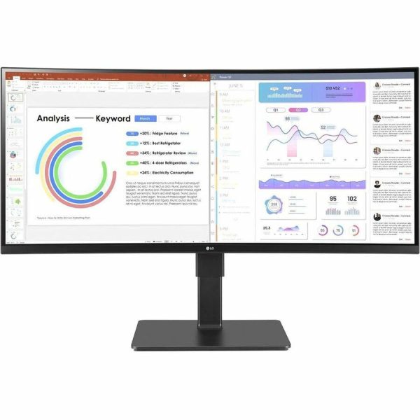 LG Ultrawide 34BQ77QC-B 34" Class Webcam WQHD Curved Screen LCD Monitor - 21:9 - Textured Black - Image 11