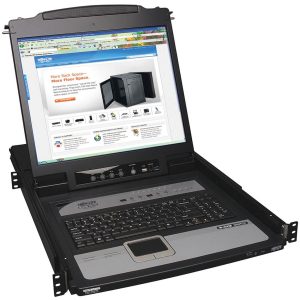Eaton Tripp Lite Series NetDirector 8-Port 1U Rack-Mount Console KVM Switch with 19-in. LCD and IP Remote Access, TAA