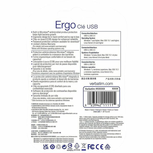 Verbatim 32GB Ergo USB Flash Drive - Black - Image 2