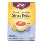 Yogi Stress ReliefHerbal Tea Caffeine Free Honey Lavender - 16 Tea Bags - Case of 6