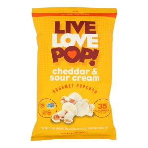 Live Love Pop - Popcorn Cheddar&sour Cream - Case of 12 - 4.4 OZ