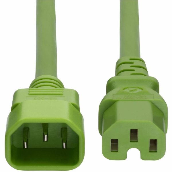 StarTech.com 6ft (1.8m) Heavy Duty PDU Power Cord, IEC 60320 C14 to C15, 15A 250V, 14AWG, Green Power Cable, UL Listed - Image 4