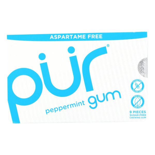 Pur Gum - Peppermint - Aspartame Free - 9 Pieces - 12.6 g - Case of 12 - Image 2