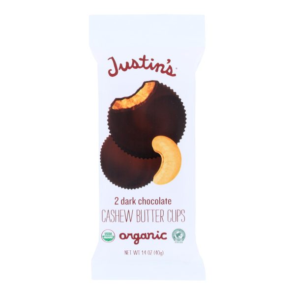 Justin's Nut Butter Cashew Butter Cups - Dark Chocolate - Case of 12 - 1.4 oz. - Image 3
