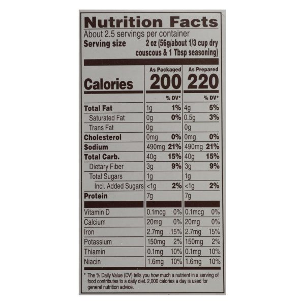 Near East Couscous Mix - Mediterranean Curry - Case of 12 - 5.7 oz. - Image 2