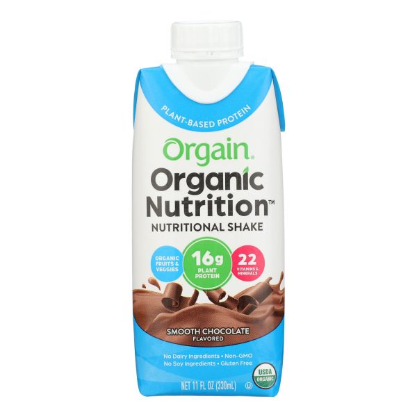 Orgain Organic Vegan Nutritional Shakes - Smooth Chocolate - Case of 12 - 11 Fl oz. - Image 3