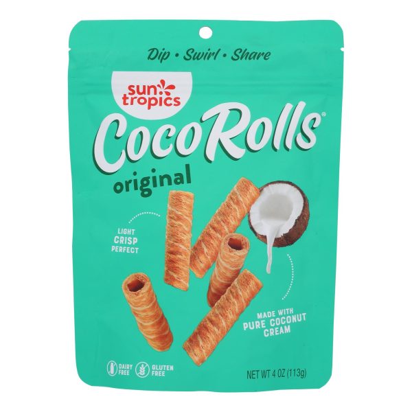 Sun Tropics Coco Rolls Original, Rolled Coconut Wafer  - Case of 12 - 4 OZ - Image 2