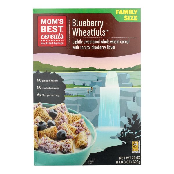 Mom's Best Cereal® Lightly Sweetened Whole Wheat Cereal Blueberry Wheatfuls - Case of 12 - 22 OZ - Image 2