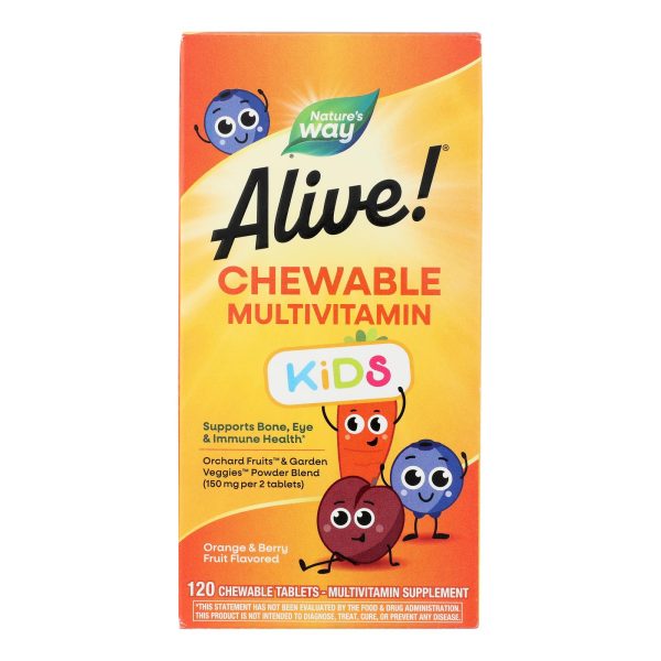 Nature's Way - Alive! Children's Chewable Multi-Vitamin - Orange and Berry - 120 Chewable Tablets - Image 2