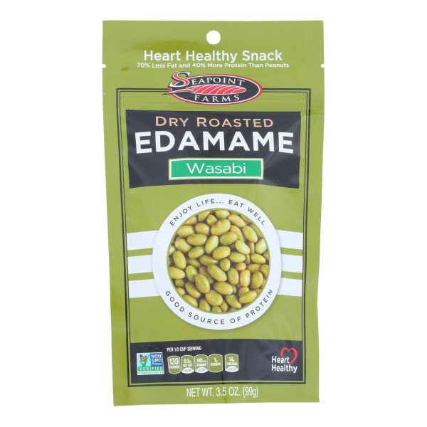 Seapoint Farms Dry Roasted Edamame - Spicy Wasabi - Case of 12 - 3.5 oz. - Image 2
