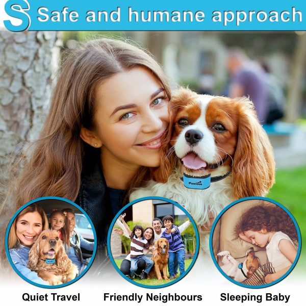 Small Dog Bark Collar   Humane No Shock Rechargeable Anti Barking Collar No Harmful Prongs Sound and Vibration 7 Sensitivity Levels   for Small and Medium Dogs - Image 5
