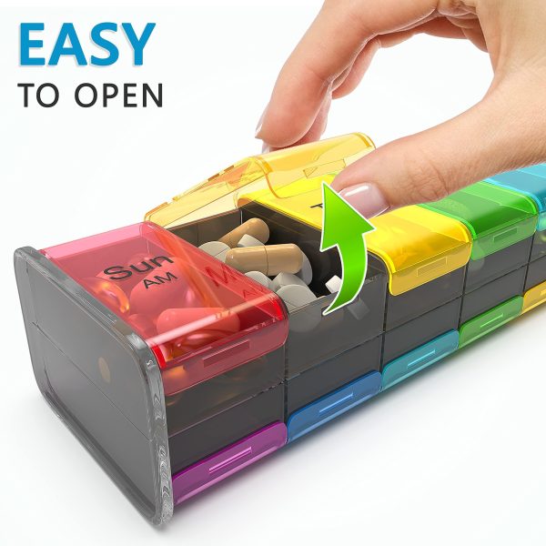 Extra Large Pill Organizer  XXL Pill Box 7 Day   Weekly Pill Organizer with AM PM Large Compartments Big Pill Case for Supplements Jumbo Pill Holder for Vitamins Huge Medicine Organizer 2 Times a Day - Image 3