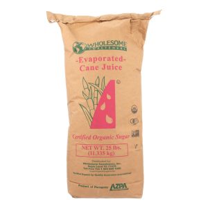 Wholesome Sweeteners Cane Sugar Organic and Natural - Single Bulk Item - 25LB