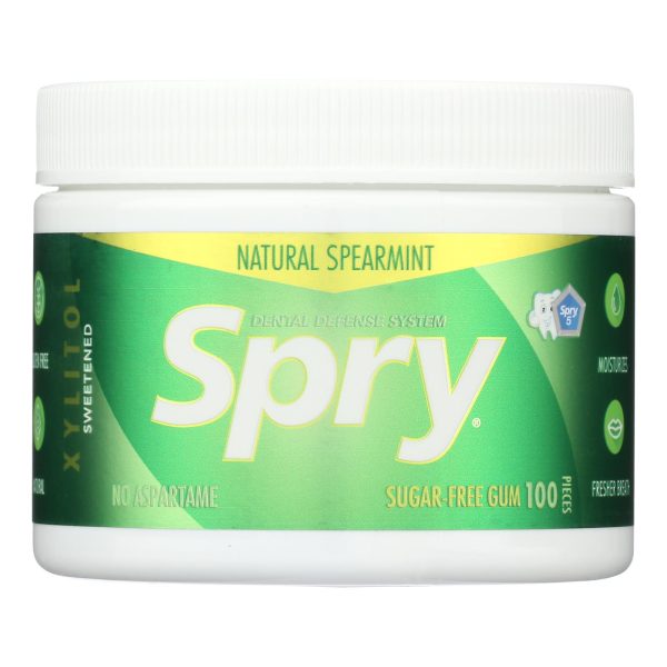 Spry Chewing Gum - Xylitol - Spearmint - 100 count - 1 each - Image 3