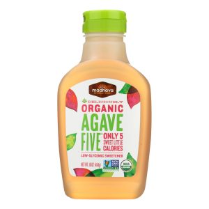 Madhava Honey Organic Agave Five Nectar - Case of 6 - 16 oz.