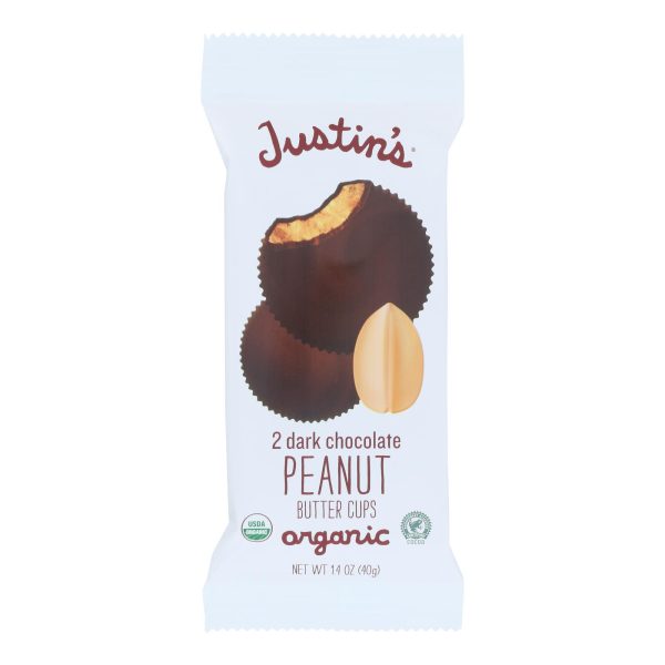 Justin's Nut Butter Organic Peanut Butter Cups - Dark Chocolate - Case of 12 - 1.4 oz. - Image 2