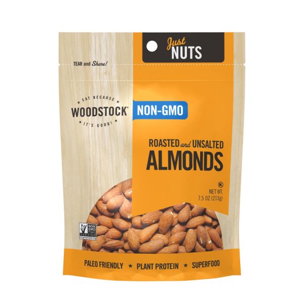 Woodstock Non-GMO Almonds, Roasted and Unsalted - Case of 8 - 7.5 OZ - Image 2