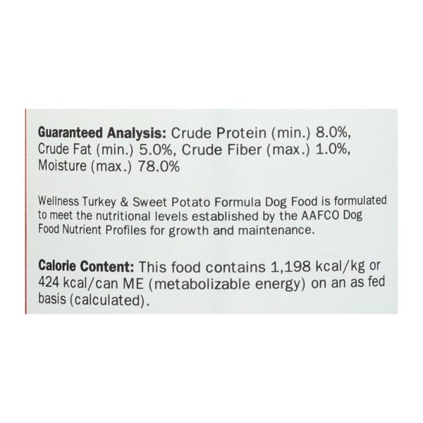 Wellness Pet Products Dog Food - Turkey and Sweet Potato Recipe - Case of 12 - 12.5 oz. - Image 3