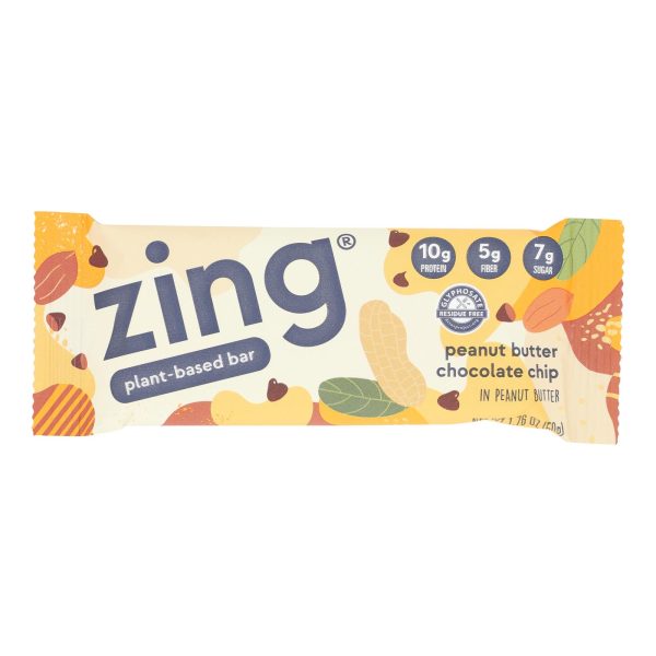 Zing Bars - Nutrition Bar - Peanut Butter Chocolate Chip - 1.76 oz Bars - Case of 12 - Image 3
