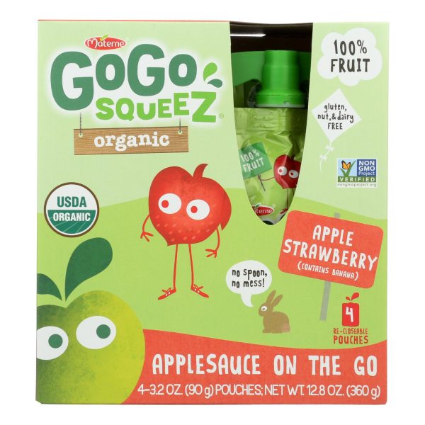 GoGo Squeeze Applesauce - Apple strawberry - Case of 12 - 3.2 oz. - Image 2