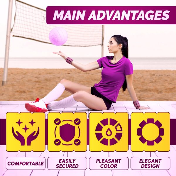 2Ct Ankle Weights for Women   Waterproof Ankle Weights 2 Lbs Water Ankle Weights for Pool Exercise Ankle Weights Pilates Weights Weighted Bangles   Bangle Weights for Women Pink Ankle Weights for Pool - Image 3