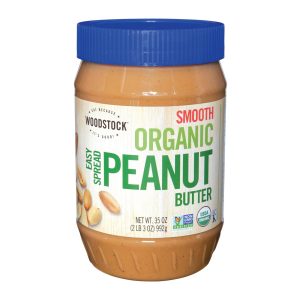 Woodstock Organic Smooth Easy Spread Peanut Butter - Case of 12 - 35 OZ