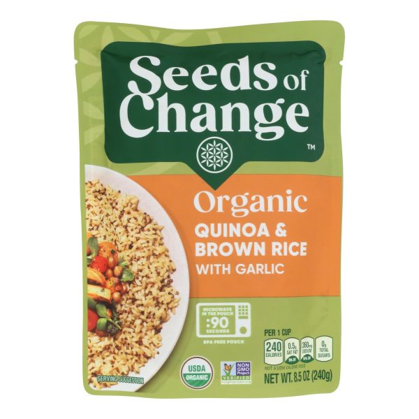 Seeds of Change Organic Quinoa and Brown Rice with Garlic - Case of 12 - 8.5 oz. - Image 2