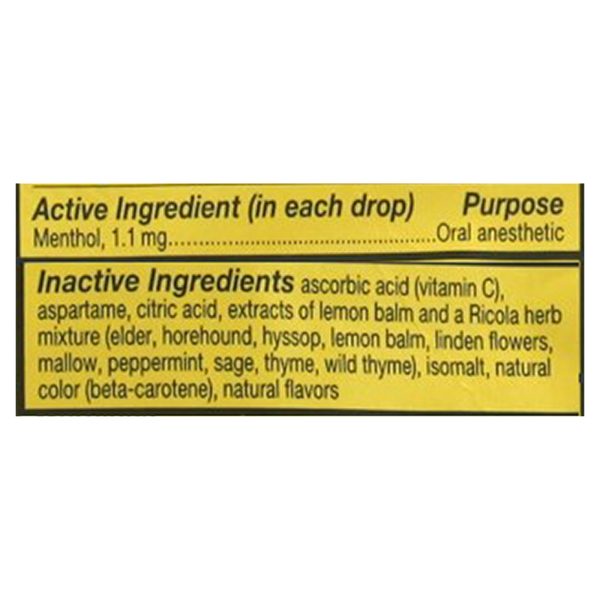 Ricola - Cough Drop Sugar Free Lemon Mint - Case of 6-45 CT - Image 2