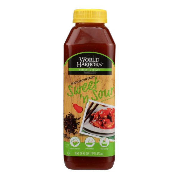World Harbor Maui Mountain Hawaiian Style Sweet and Sour Sauce - Case of 6 - 16 Fl oz. - Image 2