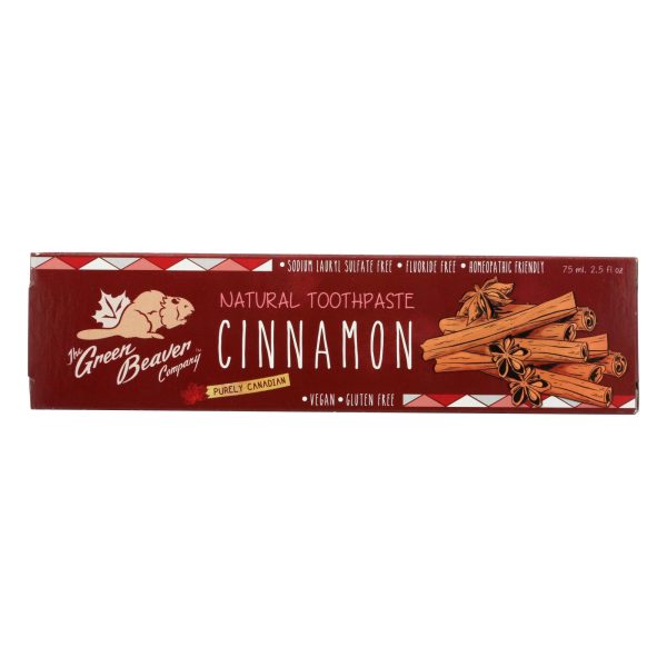 The Green Beaver Toothpaste - Cinnamon Toothpaste - Case of 1 - 2.5 fl oz. - Image 2