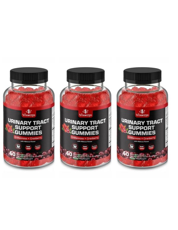 Potent Cranberry Gummies 1500mg with D Mannose   Urinary Tract Health for Women & Men Urinary Flush & Bladder Fast Acting Support Supplements with Hibiscus Powder 180 Count