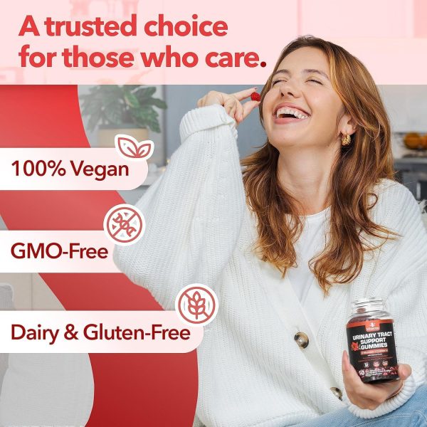 Potent Cranberry Gummies 1500mg with D Mannose   Urinary Tract Health for Women & Men Urinary Flush & Bladder Fast Acting Support Supplements with Hibiscus Powder 180 Count - Image 6