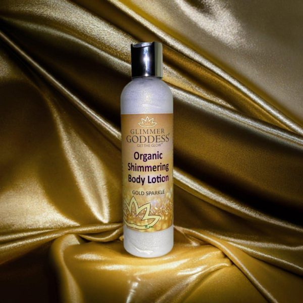 Organic Body Shimmer Lotion   Super Level 3 Gold Body Shimmer 8 oz - Image 4