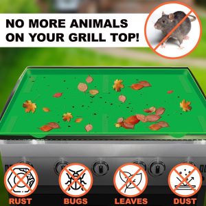 Silicone Griddle Mat | Food Grade Silicone Grill Mat | Protect the Top Surface from Insects by Magnetic | Blackstone 28” Silicone Griddle Cover in Green Color with Silicone Utensil Rest