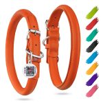 WAUDOG Ultra Soft Rolled Leather Dog Collar for Small Dogs   Soft Padded Dog Collars for Medium Dogs   Puppy Collars for Large Breed Dogs   Male and Female Dog Collar