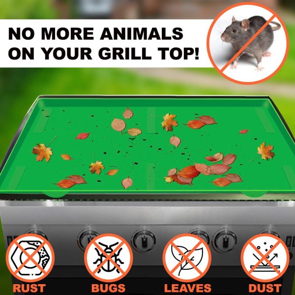 Silicone Griddle Mat | Food Grade Silicone Grill Mat | Protect the Top Surface from Insects by Magnetic | Blackstone 36” Silicone Griddle Cover in Green Color with Silicone Utensil Rest