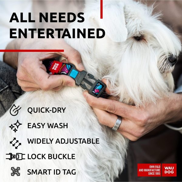 Nylon Dog Collar   Adjustable Dog Collar for Large Dogs Small & Medium Dogs   Breakaway Puppy Collars for Large Breed Dogs   Boy & Girl Dog Collars with Durable Plastic Buckle and QR Dog Tag - Image 5