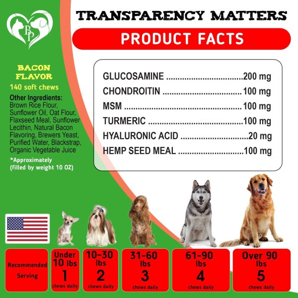 Dog Hip and Joint Supplement & Arthritis Pain Relief Treats   Glucosamine Chondroitin MSM Soft Chews for Senior Dogs   Natural Medicine & Support Mobility   Turmeric Vitamins for Dysplasia   USA - Image 5