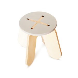 BABAI Wooden Kids Stool X in Grey Color for 18m-7yrs