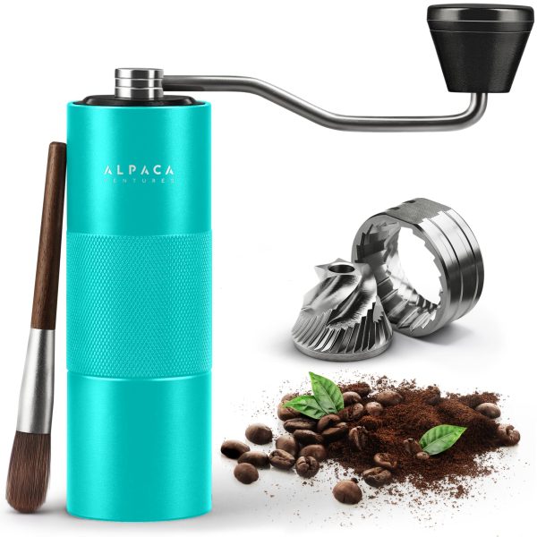 Manual Coffee Grinder by    Stainless Steel Conical Burr Coffee Grinder Manual with Adjustable Setting Double Bearing Hand Espresso Grinder Perfect for Home Office and Camping