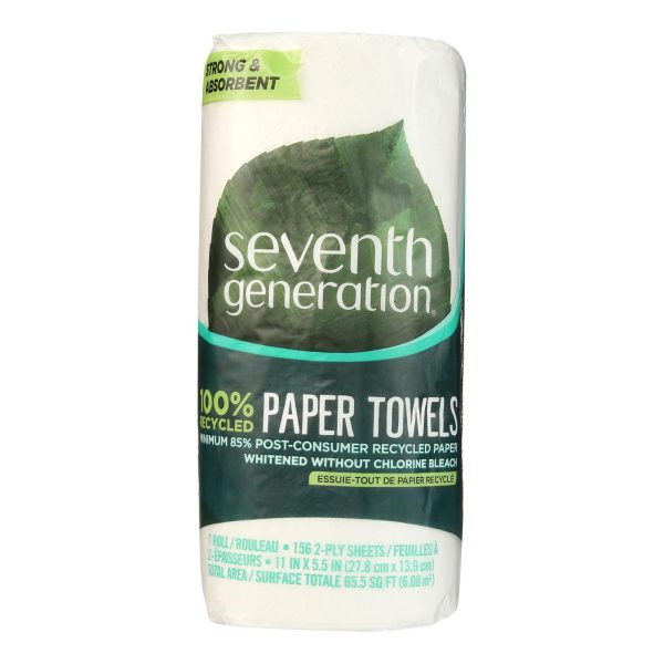 Seventh Generation Paper Towels - White - 156 sheet roll - Case of 24 - Image 2
