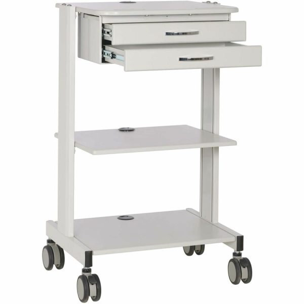 Eaton Tripp Lite Series Mobile Workstation with 2x Adjustable Shelves, 2x Metal Drawers, Locking Casters, TAA - Image 2