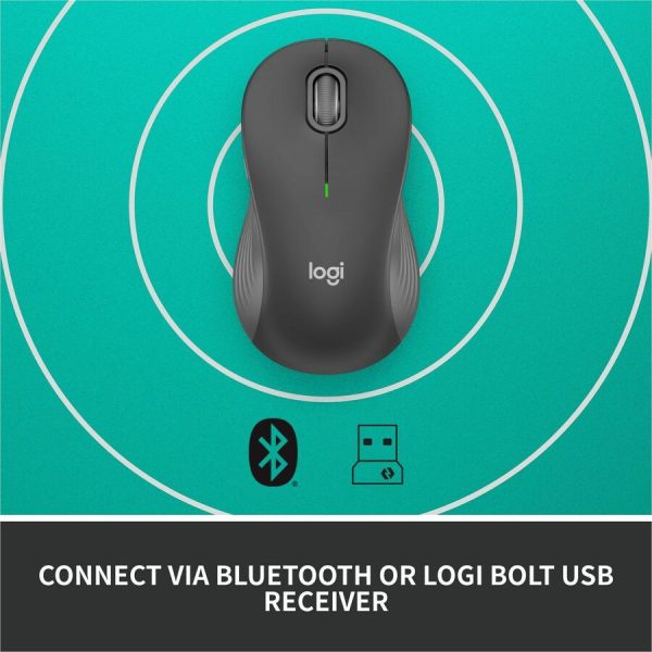 Logitech Signature M550 L Full Size Wireless Mouse - For Large Sized Hands, 2-Year Battery, Silent Clicks, Bluetooth, Graphite - Image 6