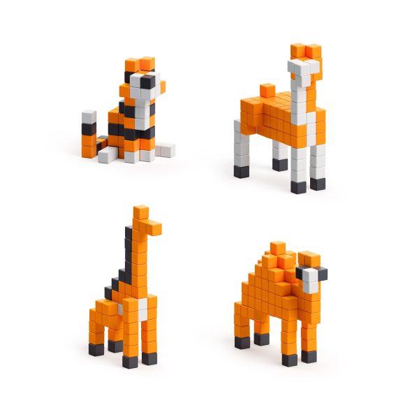 PIXIO Orange Animals - 162 Magnetic Blocks in 3 Colors - Image 2